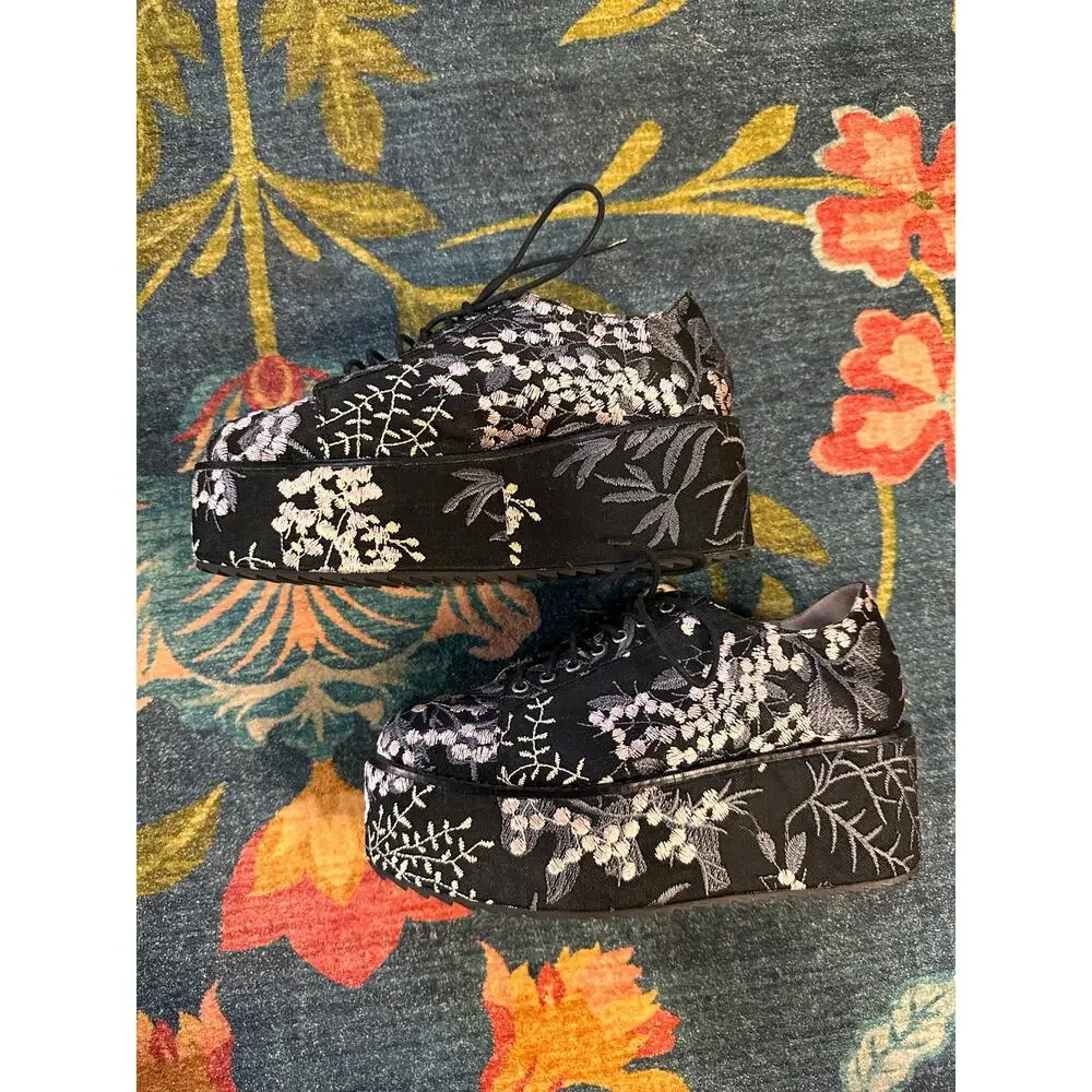 Shellys London Floral Platform Shoes Size 7 - See Measurement - Picture 1 of 7